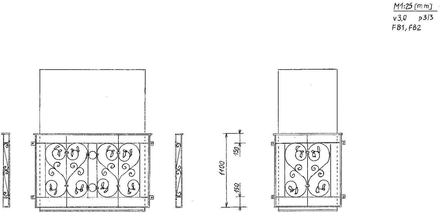 Französische Balkone aus Schmiedeeisen 